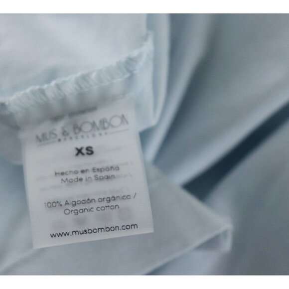 Mus & Bombon Women's XS Sky Blue Cinabri Special Cut Shirt Cotton Top Blouse NWT - Picture 4 of 8